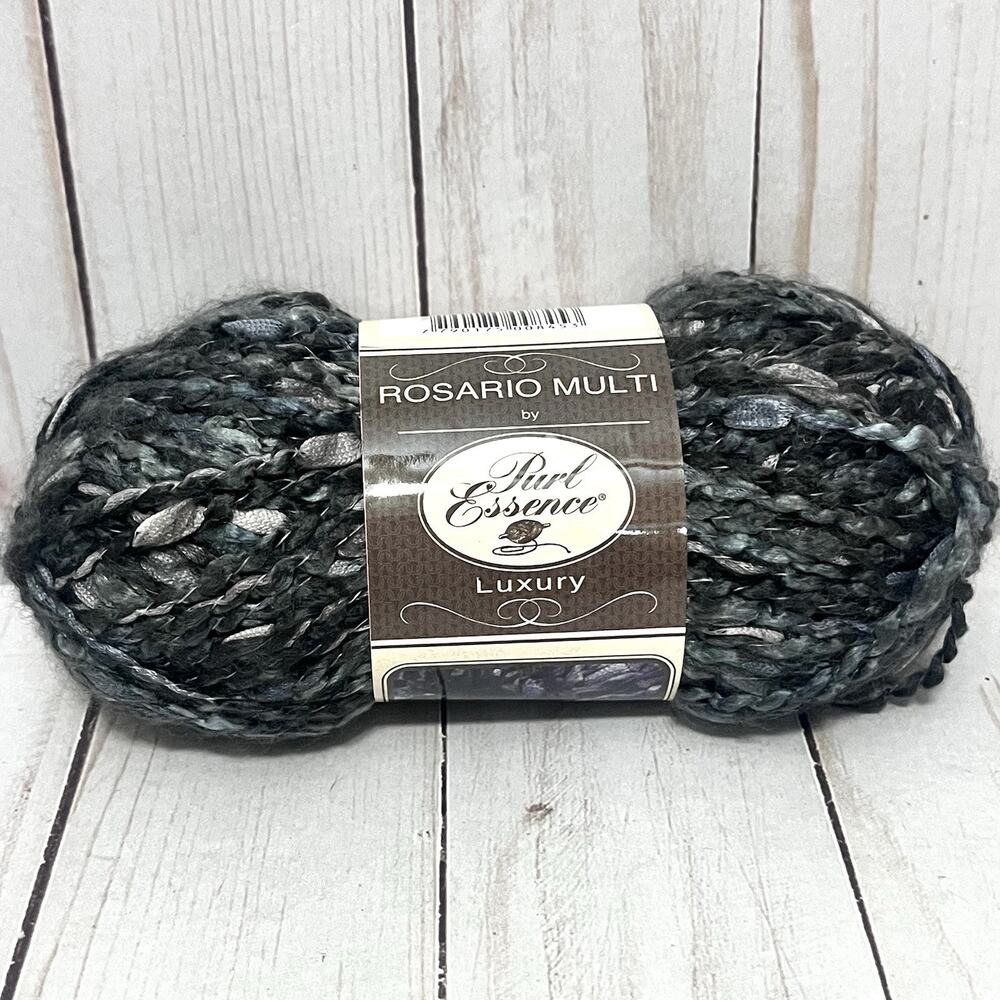 Purl Essence Rosario Multi Grey Black Yarn 3.5 oz #5 Bulky Mini-boucle Strand